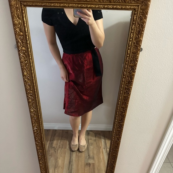 Vintage garage satin effect flare midi skirt - Picture 3 of 8